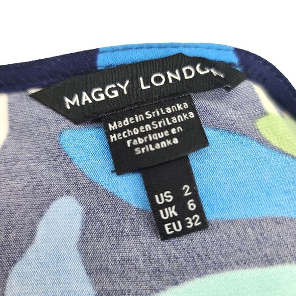 Maggy London NWT Printed Wrap Dress Size 2 - Picture 9 of 9